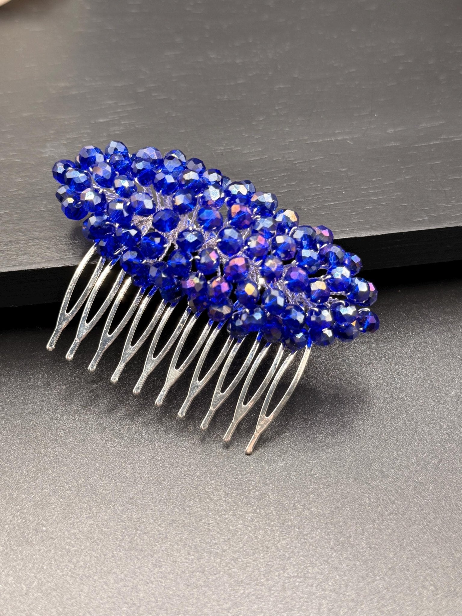 Braut Haarkamm Blau Iris Kristall Steckkamm Haarschmuck - AVYRAA BRIDAL