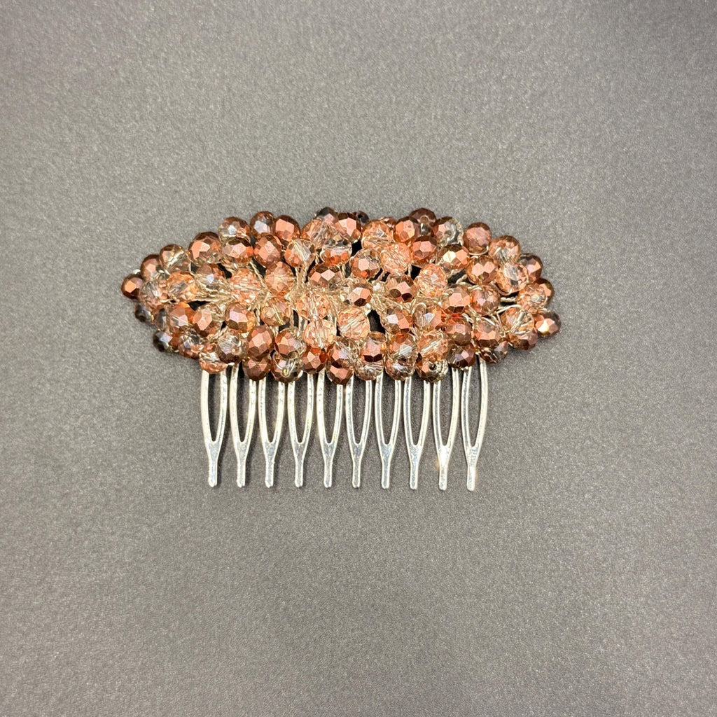 Braut Haarkamm Champagner Kupfer Kristall Draht Haarschmuck - AVYRAA BRIDAL