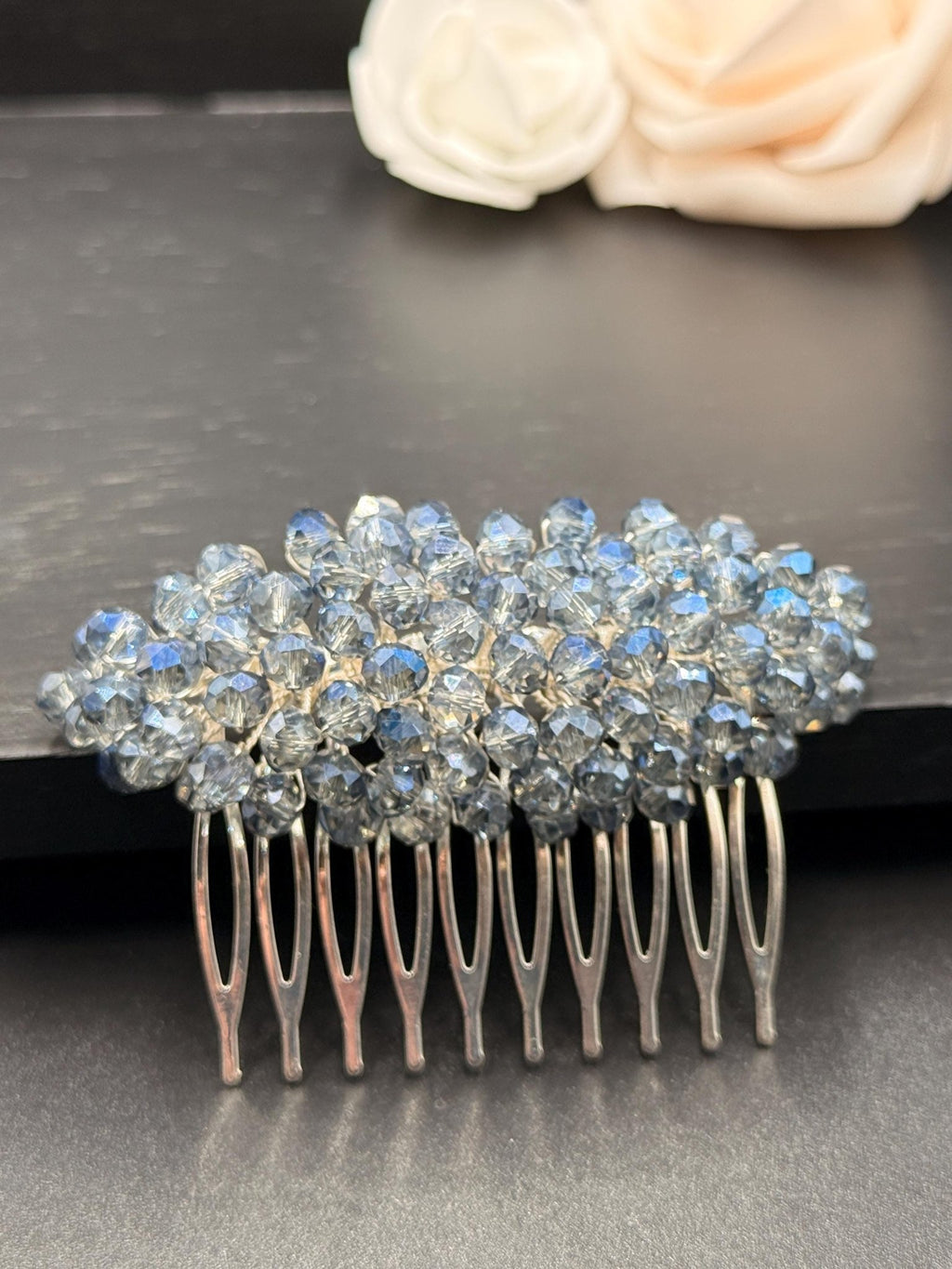 Braut Haarkamm Hellblau Kristall Draht Haarschmuck - AVYRAA BRIDAL