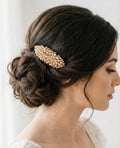 Braut Haarkamm Hellgold Kristall Goldfarben Haarschmuck - AVYRAA BRIDAL