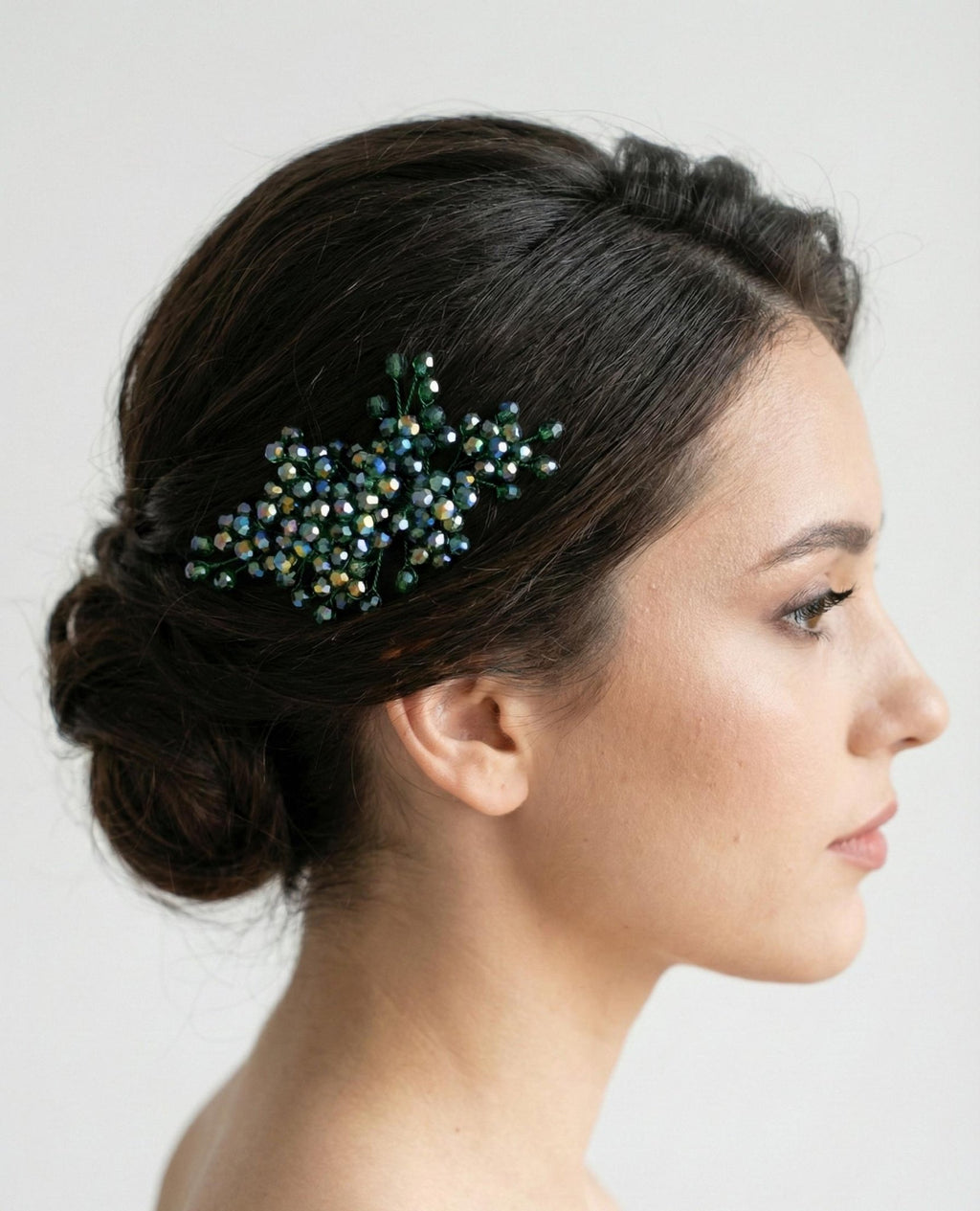 Braut Haarkamm mit facettierten Kristallen handgefertigt elegant ca. 10 cm - AVYRAA BRIDAL