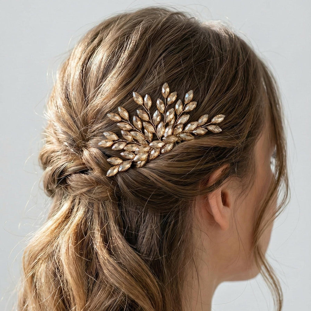 Braut Haarkamm mit facettierten Schmucksteinen - AVYRAA BRIDAL
