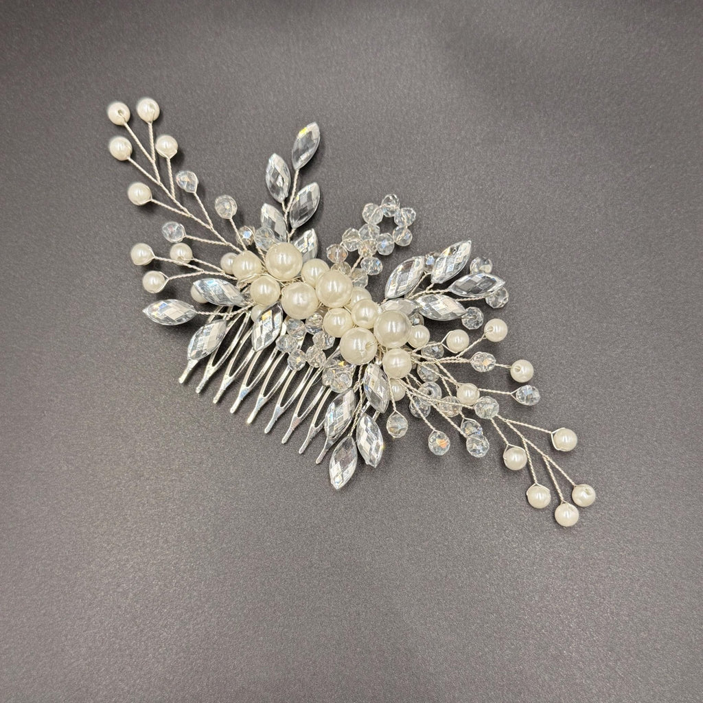 Braut Haarkamm mit Kristallen und Perlen 16 cm - AVYRAA BRIDAL