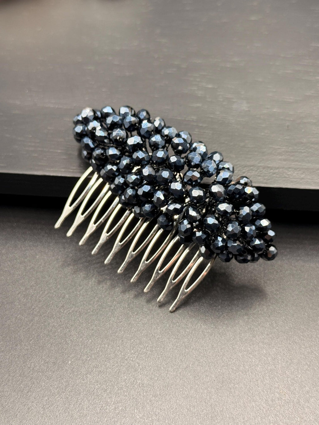 Braut Haarkamm Navyblau Kristall Perlen Haarschmuck - AVYRAA BRIDAL