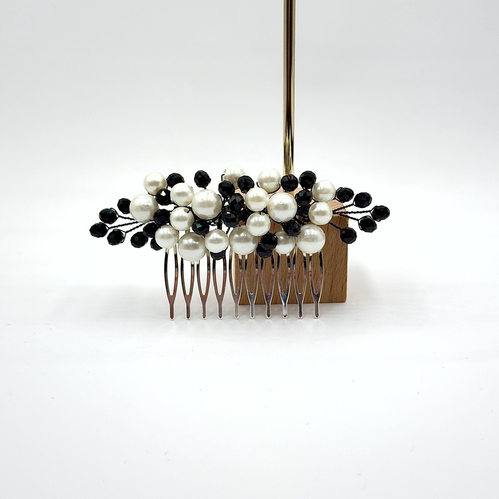 Braut Haarkamm Schwarz Kristall Strass Draht Haarschmuck - AVYRAA BRIDAL