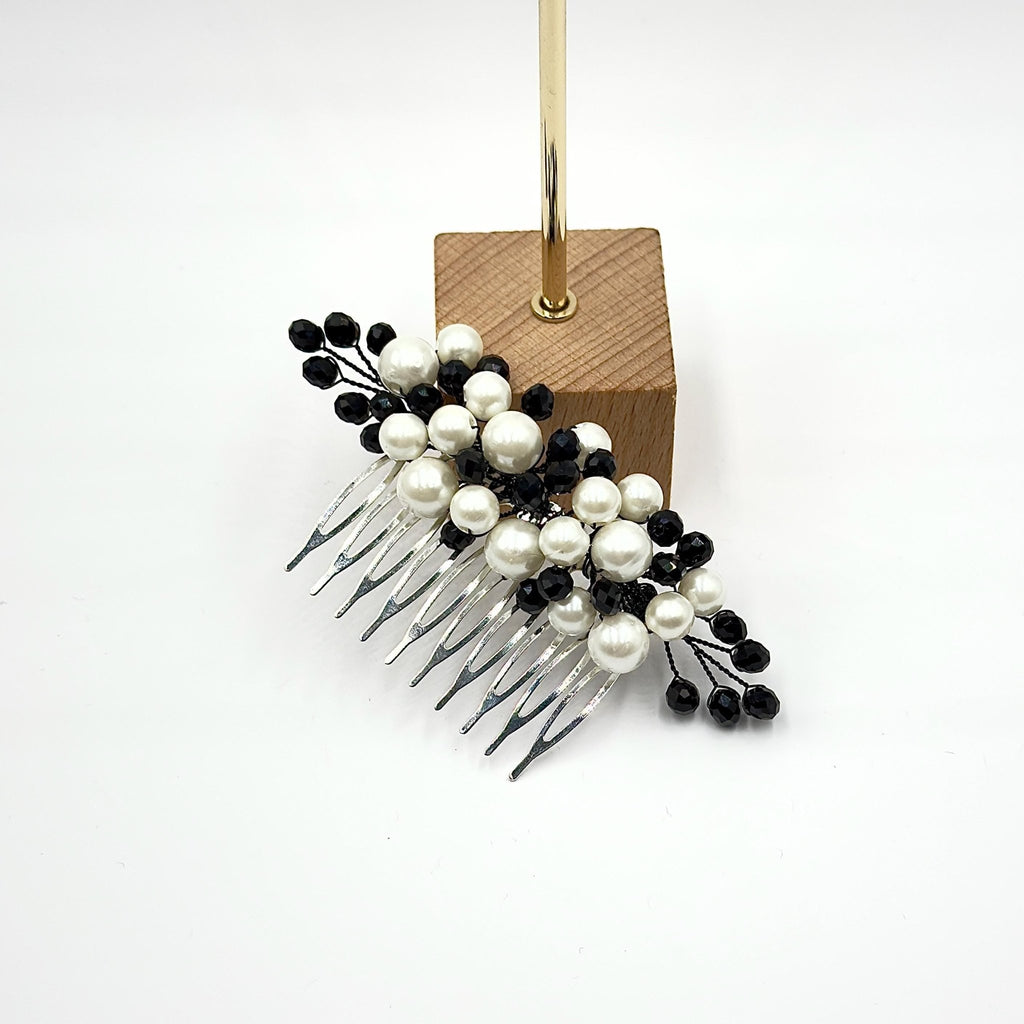Braut Haarkamm Schwarz Kristall Strass Draht Haarschmuck - AVYRAA BRIDAL