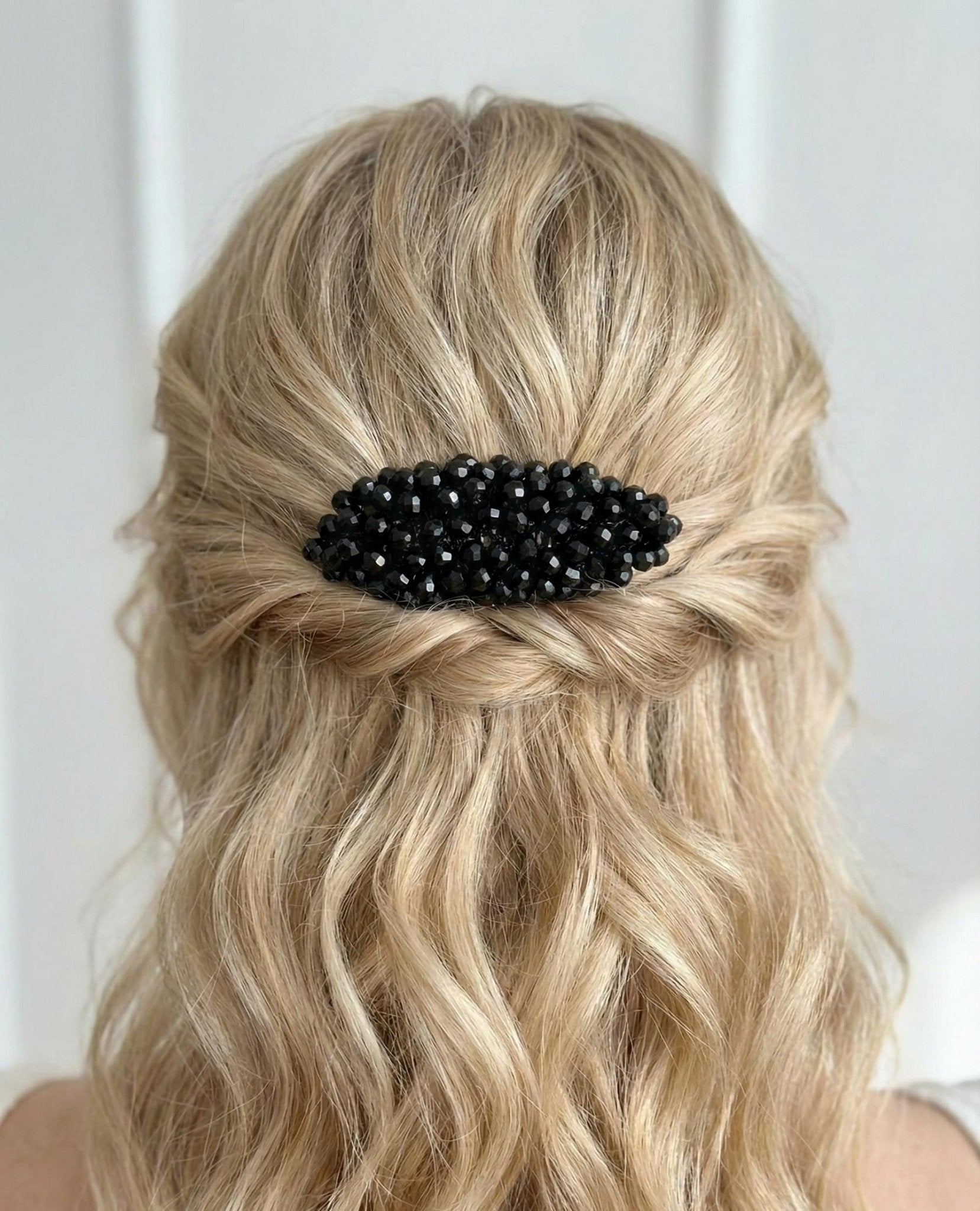 Braut Haarkamm Schwarz Kristall Strass Draht Haarschmuck - AVYRAA BRIDAL