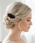 Braut Haarkamm Schwarz Kristall Strass Draht Haarschmuck - AVYRAA BRIDAL