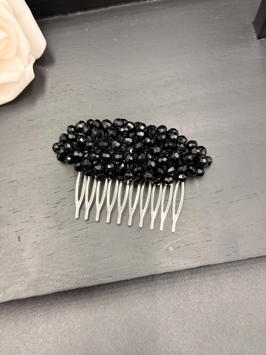 Braut Haarkamm Schwarz Kristall Strass Draht Haarschmuck - AVYRAA BRIDAL