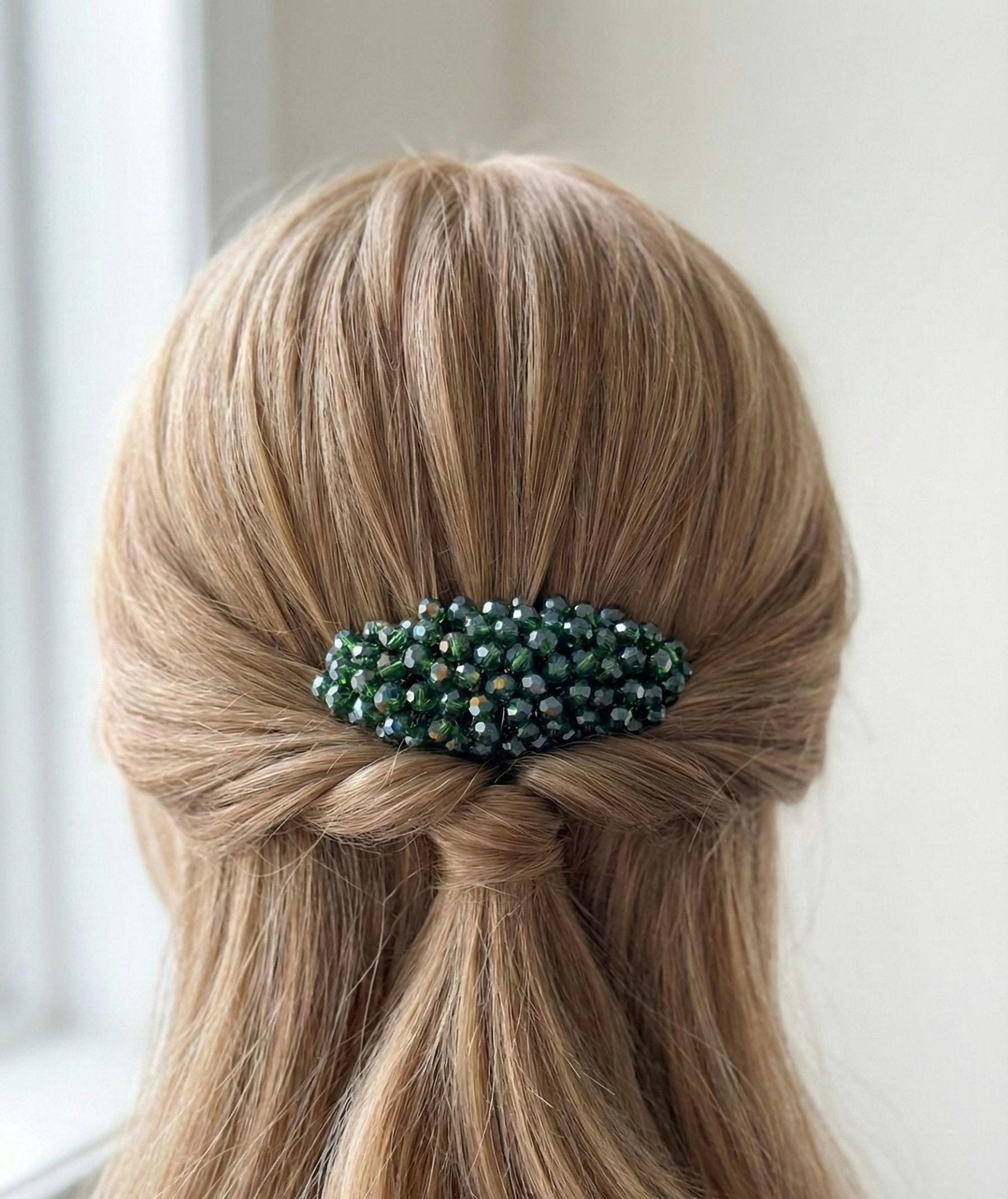 Braut Haarkamm Smaragdgrün Kristall Strass Draht Haarschmuck - AVYRAA BRIDAL