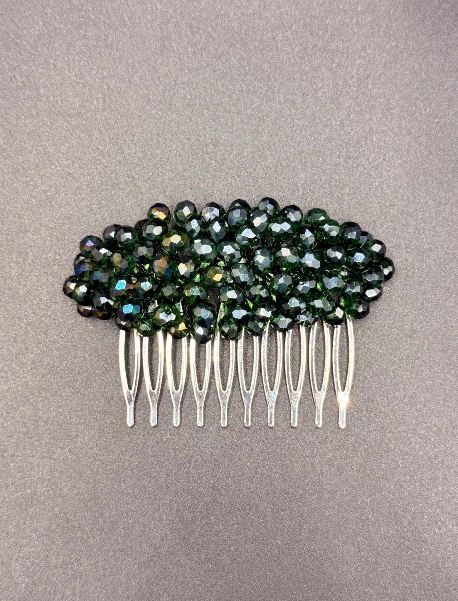Braut Haarkamm Smaragdgrün Kristall Strass Draht Haarschmuck - AVYRAA BRIDAL