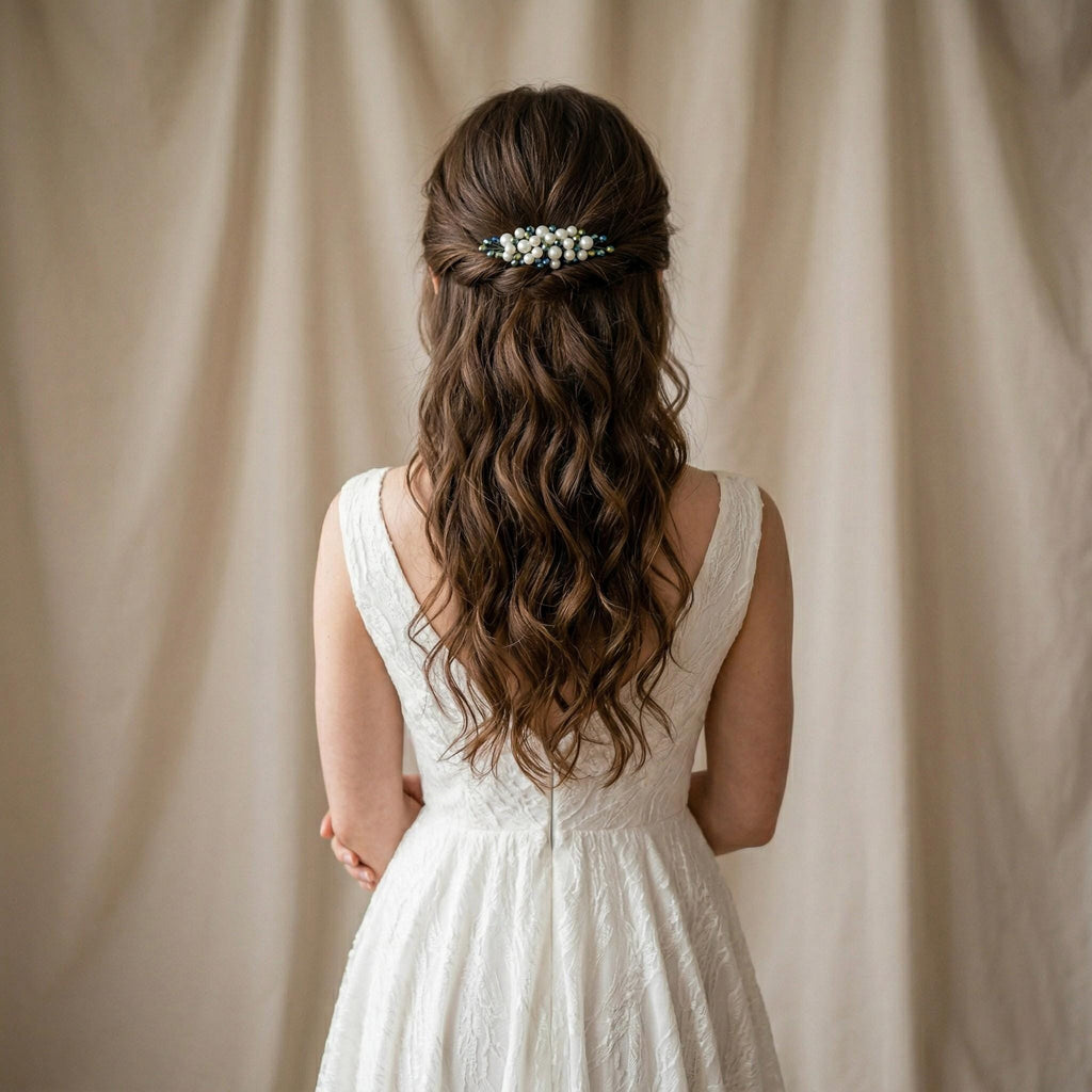 Braut Haarkamm Smaragdgrün Kristall Strass Draht Haarschmuck - AVYRAA BRIDAL