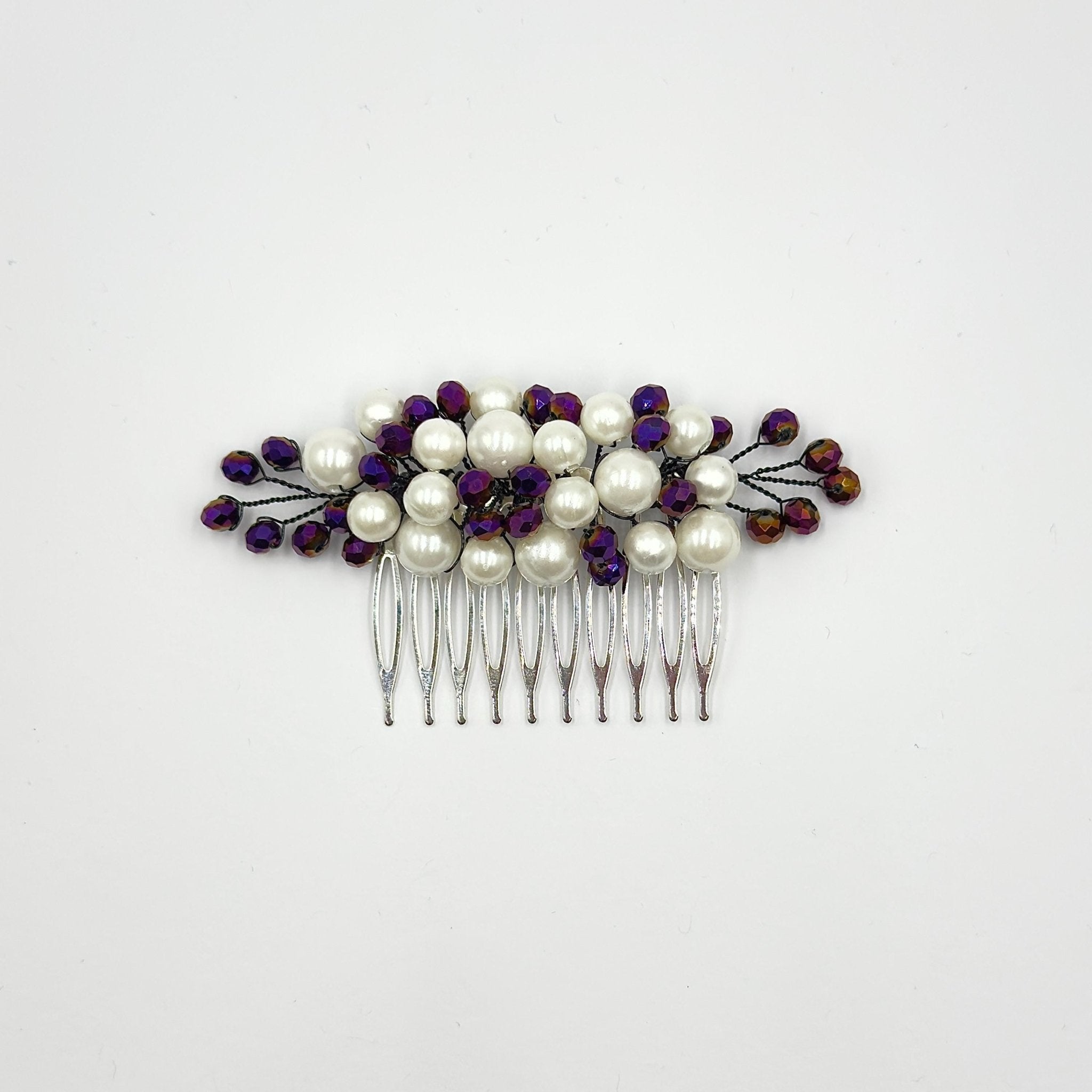 Braut Haarkamm Violett Kristall Strass Draht Haarschmuck - AVYRAA BRIDAL