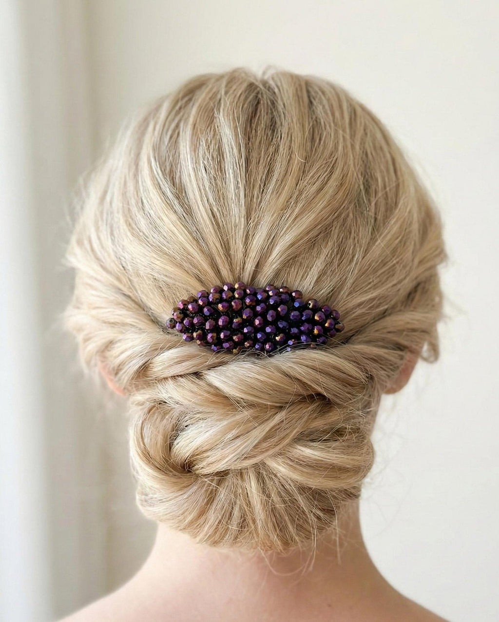 Braut Haarkamm Violett Kristall Strass Draht Haarschmuck - AVYRAA BRIDAL