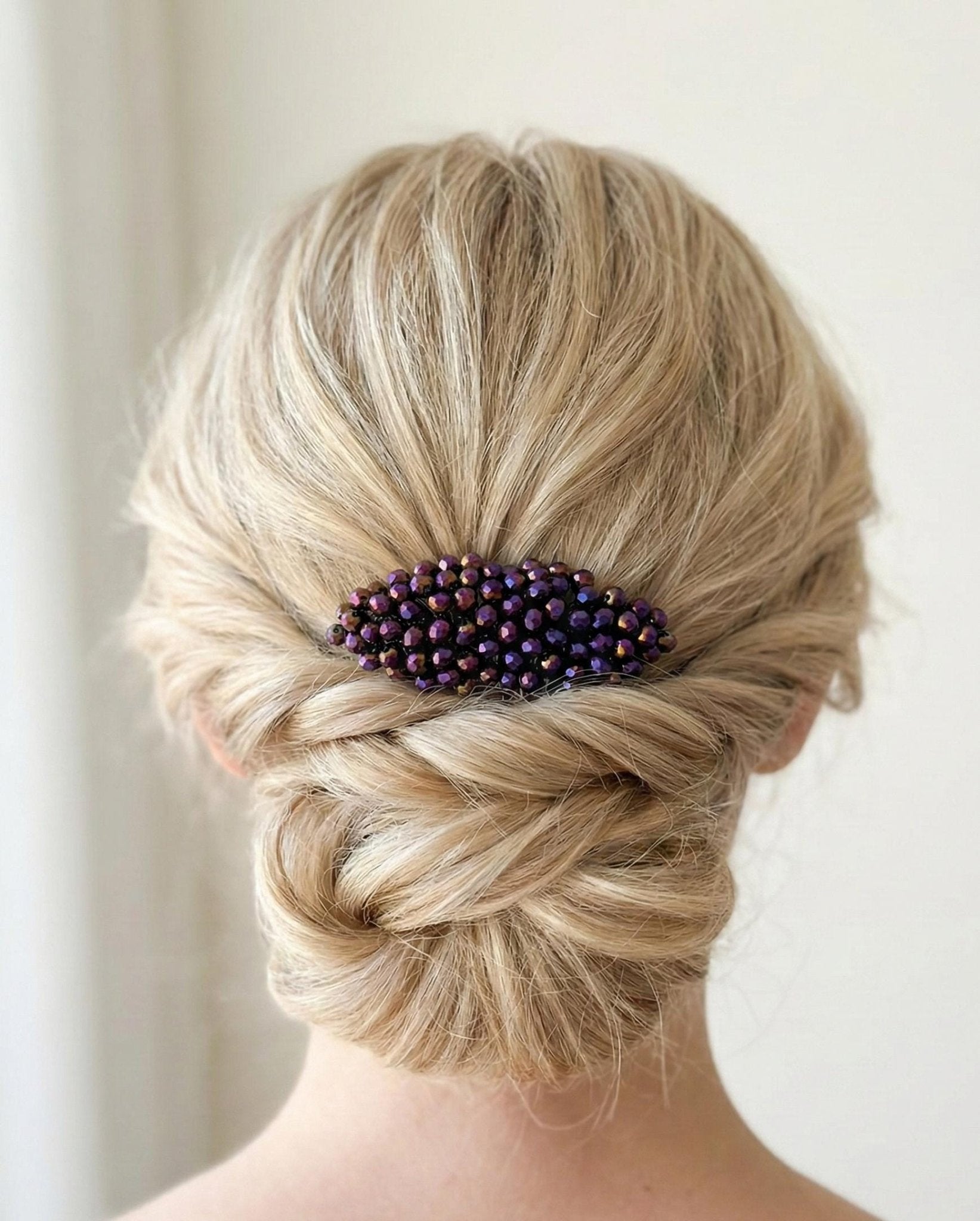 Braut Haarkamm Violett Kristall Strass Draht Haarschmuck - AVYRAA BRIDAL