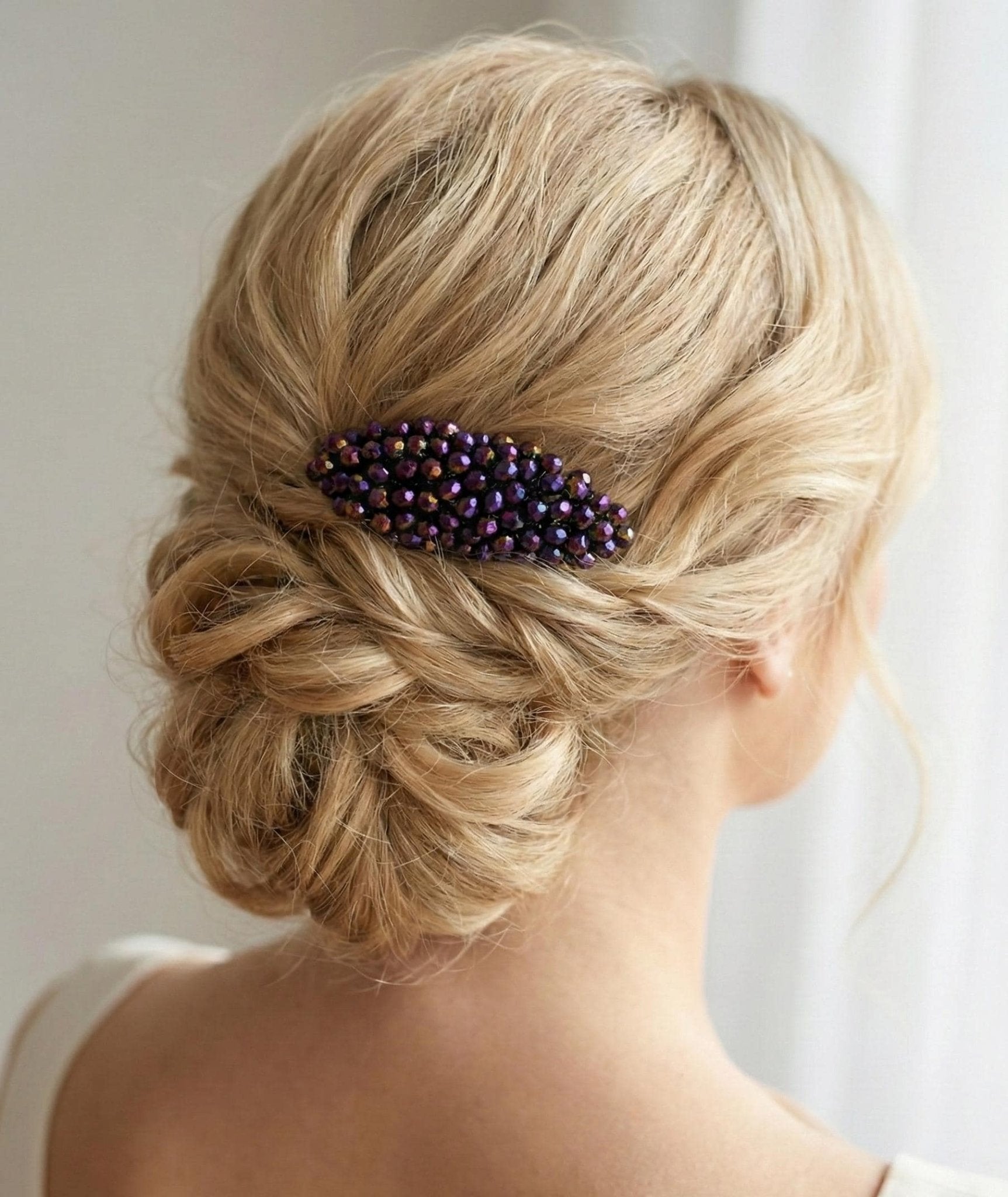 Braut Haarkamm Violett Kristall Strass Draht Haarschmuck - AVYRAA BRIDAL