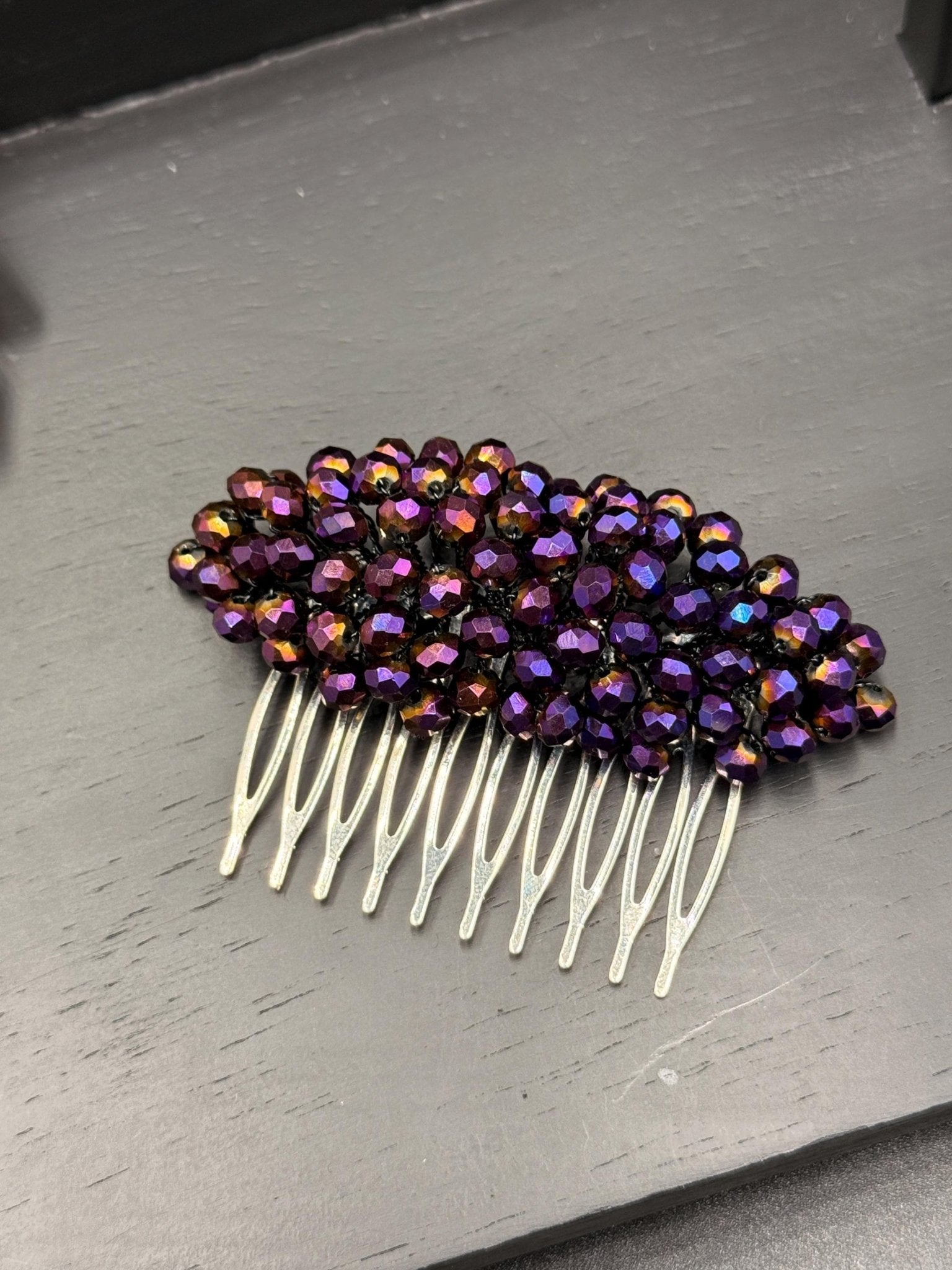 Braut Haarkamm Violett Kristall Strass Draht Haarschmuck - AVYRAA BRIDAL