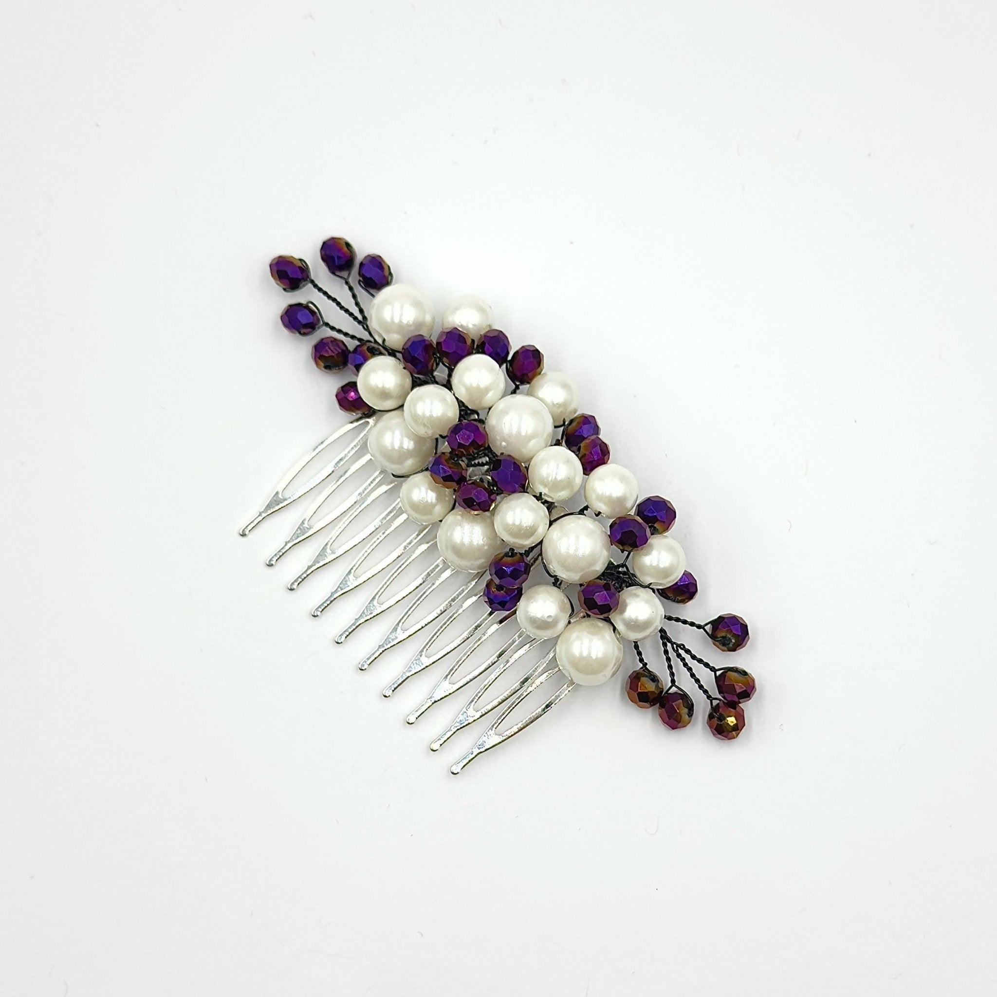 Braut Haarkamm Violett Kristall Strass Draht Haarschmuck - AVYRAA BRIDAL