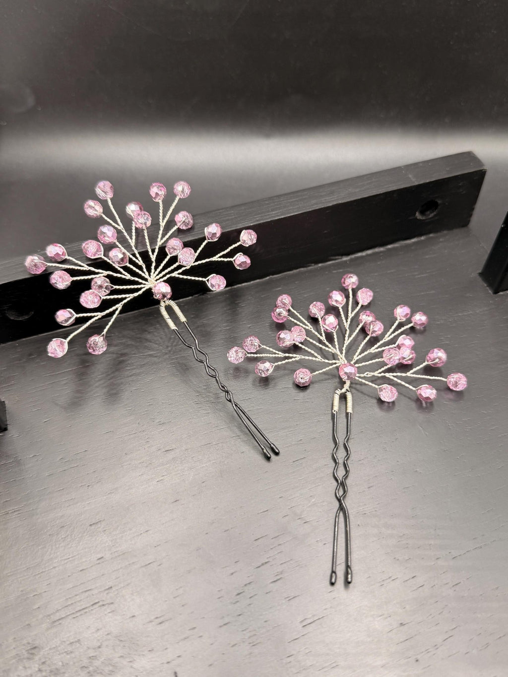 Braut Haarnadel Rosa Bicolor Kristall Strass Draht Haarschmuck - AVYRAA BRIDAL