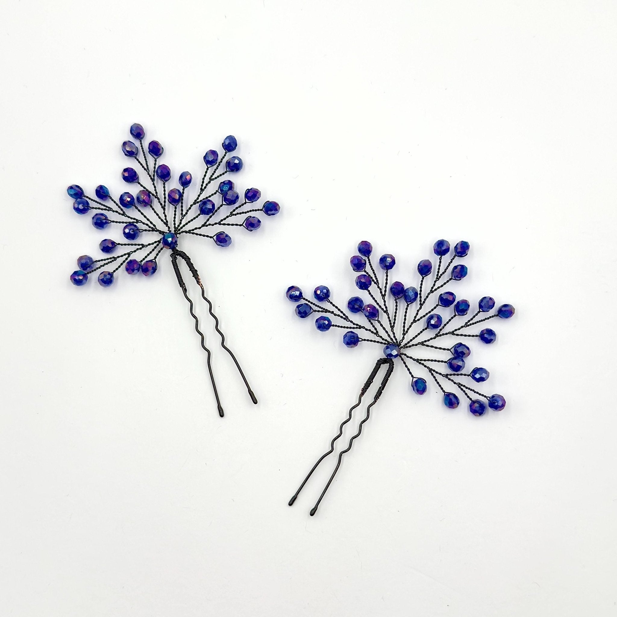 Braut Haarnadeln Blau Kristall Strass Draht Haarschmuck - AVYRAA BRIDAL