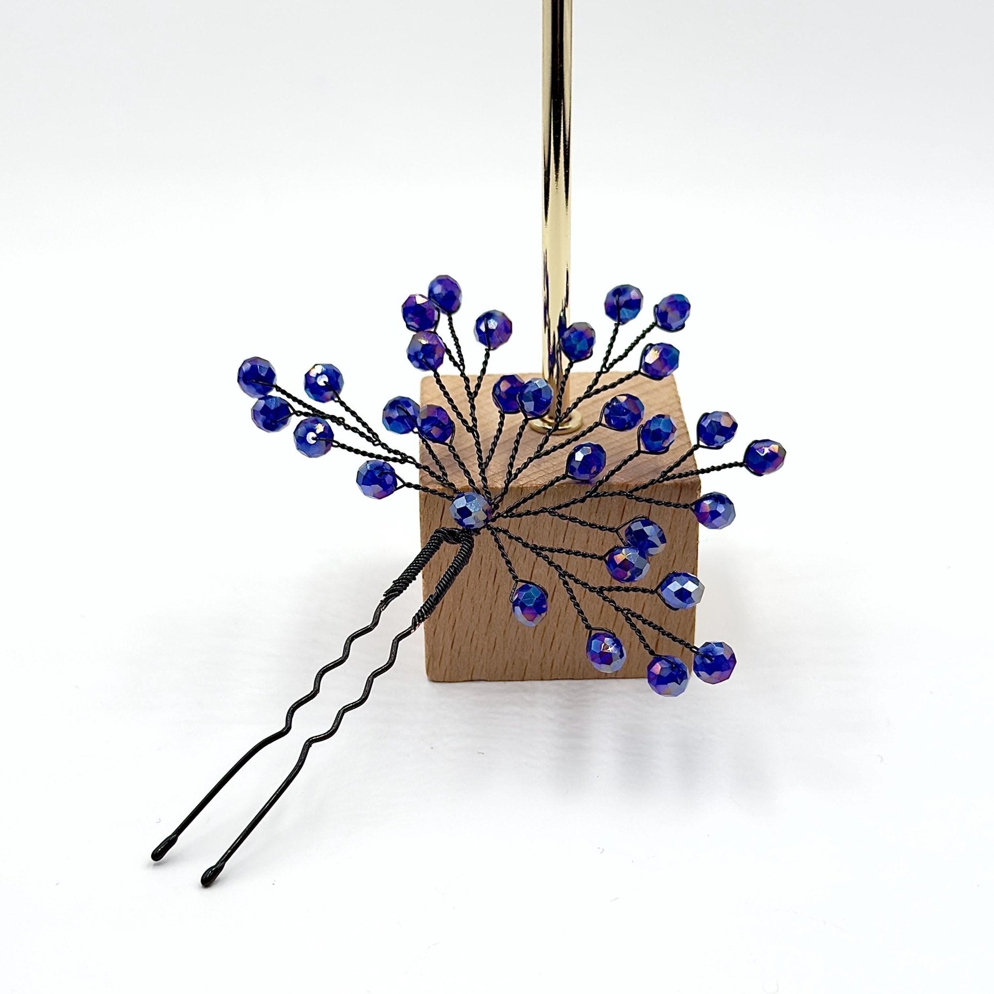 Braut Haarnadeln Blau Kristall Strass Draht Haarschmuck - AVYRAA BRIDAL
