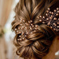Braut Haarnadeln Champagner Kupfer Glasperlen Draht Haarschmuck - AVYRAA BRIDAL