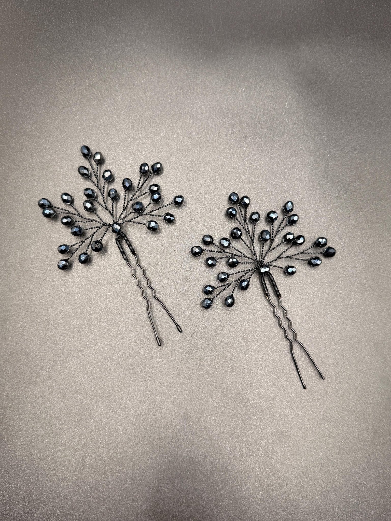 Braut Haarnadeln Dunkelblau Navy Kristall Strass Draht Haarschmuck - AVYRAA BRIDAL