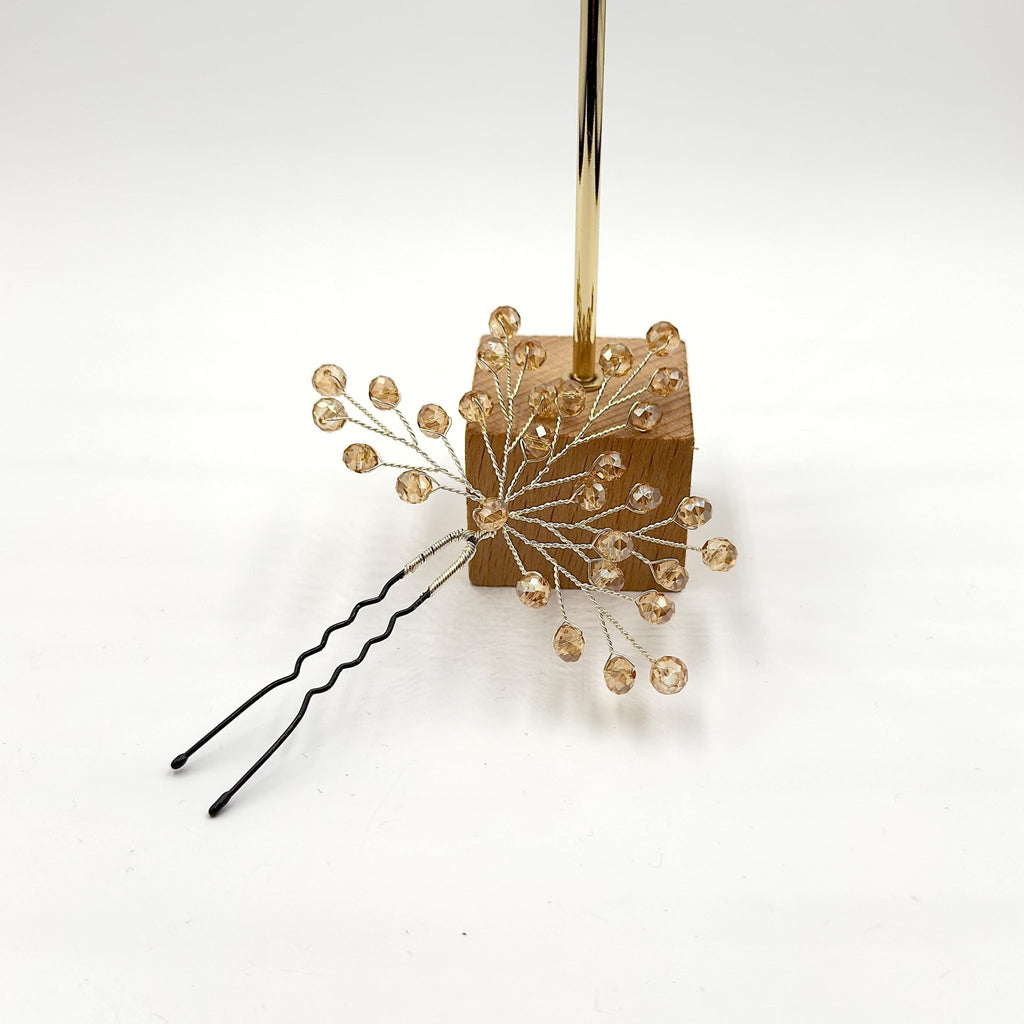 Braut Haarnadeln Hellgold Kristall Strass Draht Haarschmuck - AVYRAA BRIDAL