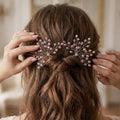 Braut Haarnadeln Rosa Kristall Strass Draht Haarschmuck - AVYRAA BRIDAL