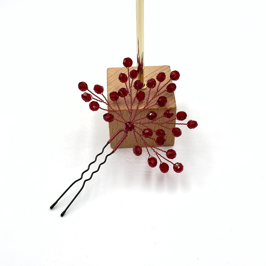 Braut Haarnadeln Rot Kristall Golddraht Strass Haarschmuck - AVYRAA BRIDAL