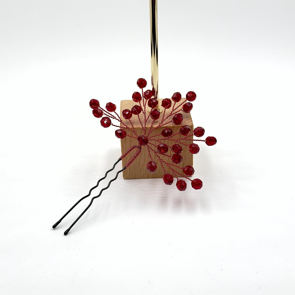 Braut Haarnadeln Rot Kristall Golddraht Strass Haarschmuck - AVYRAA BRIDAL