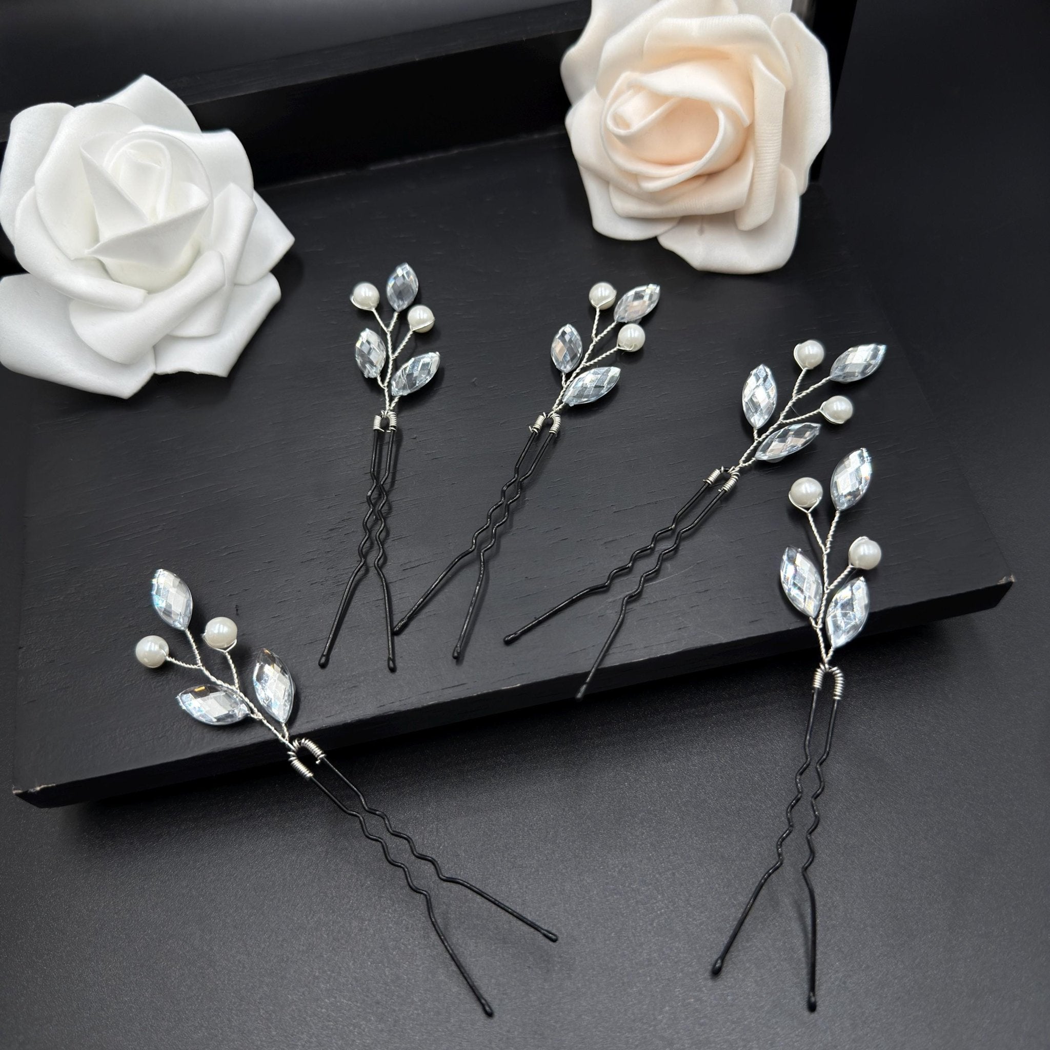 Braut Haarpins mit Perlen und Tropfensteinen - AVYRAA BRIDAL