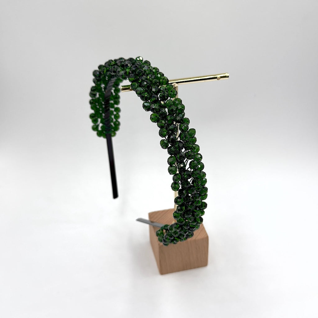 Braut Haarreif Dunkelgrün Kristall Strass Draht Haarband Haarschmuck - AVYRAA BRIDAL