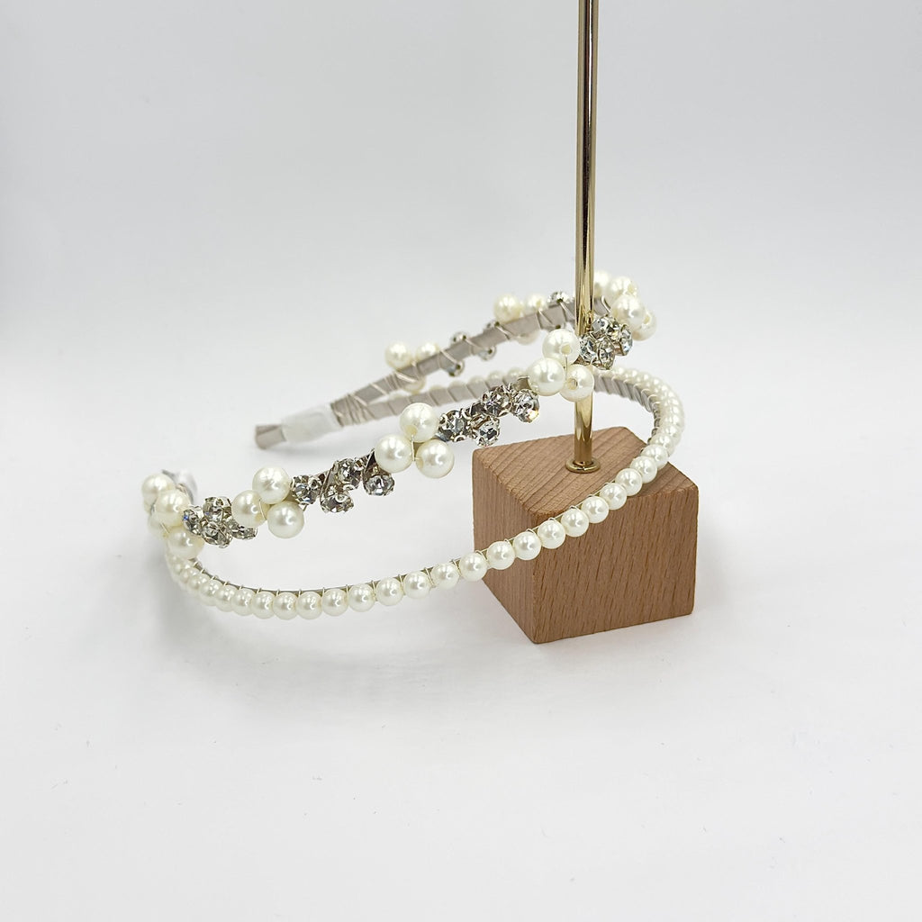 Braut Haarreif Kristall Perlen Draht Haarband Haarschmuck - AVYRAA BRIDAL