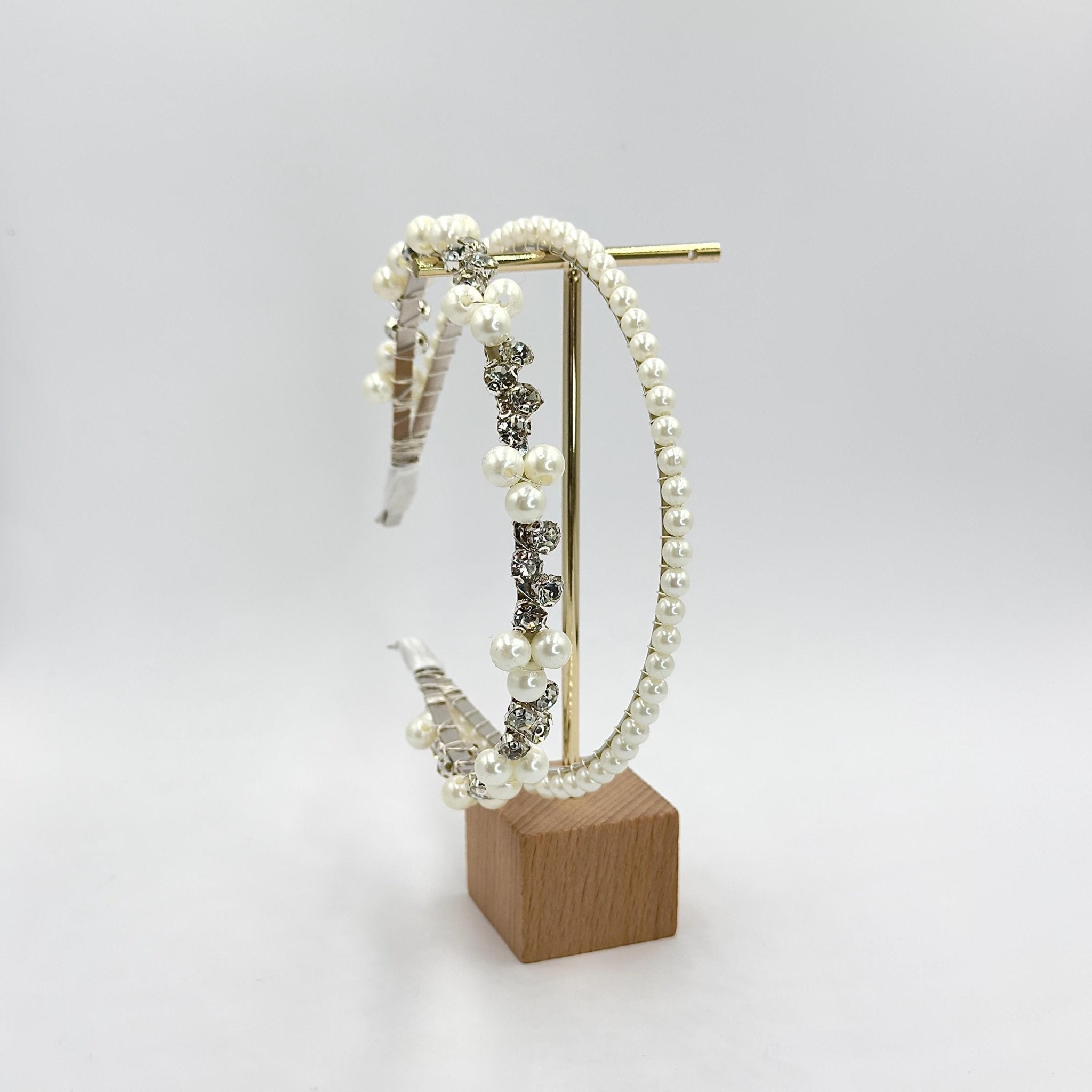 Braut Haarreif Kristall Perlen Draht Haarband Haarschmuck - AVYRAA BRIDAL