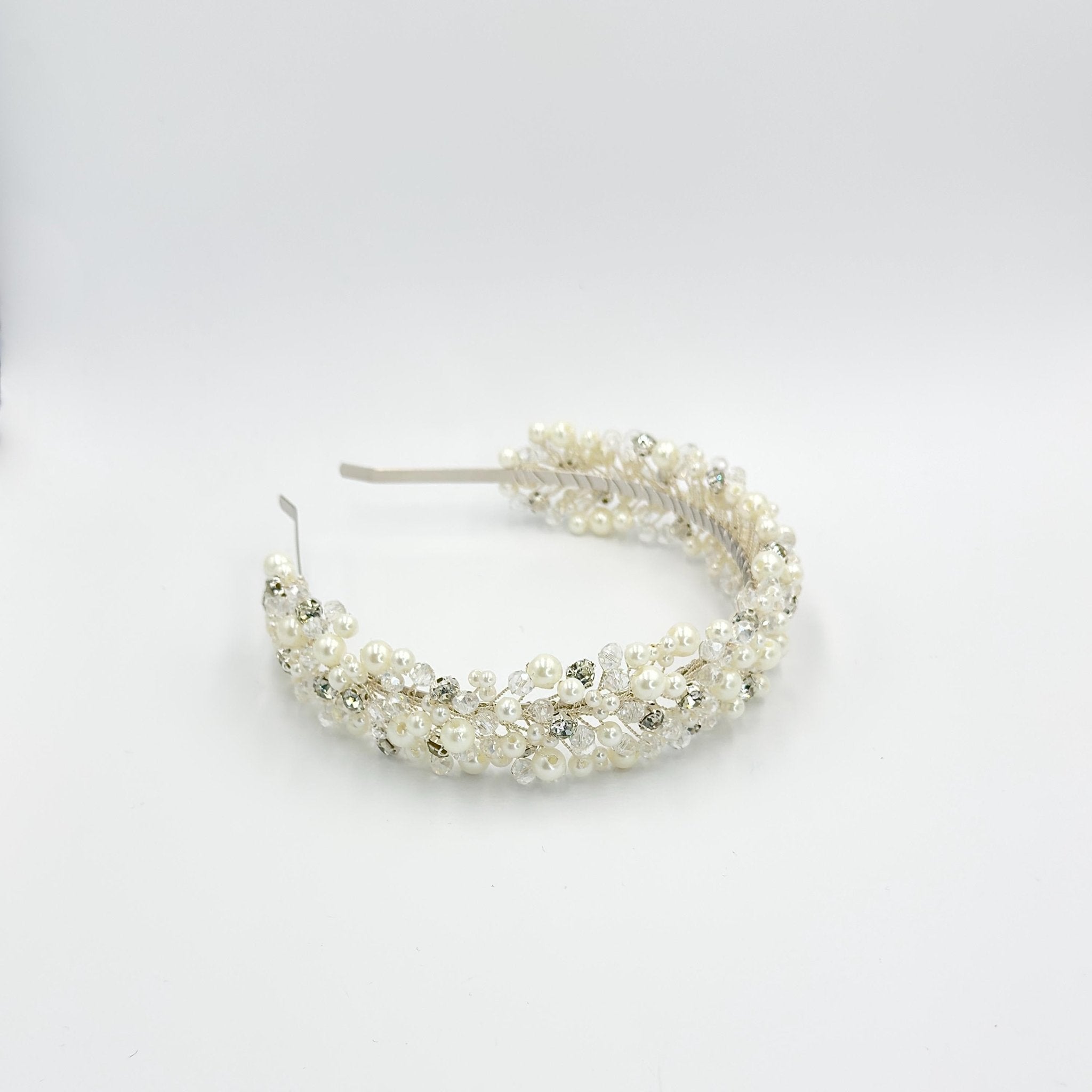 Braut Haarreif Kristall Perlen Draht Haarband Haarschmuck - AVYRAA BRIDAL