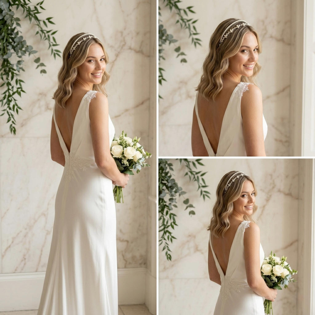 Braut Haarreif Kristall Perlen Draht Haarband Haarschmuck - AVYRAA BRIDAL