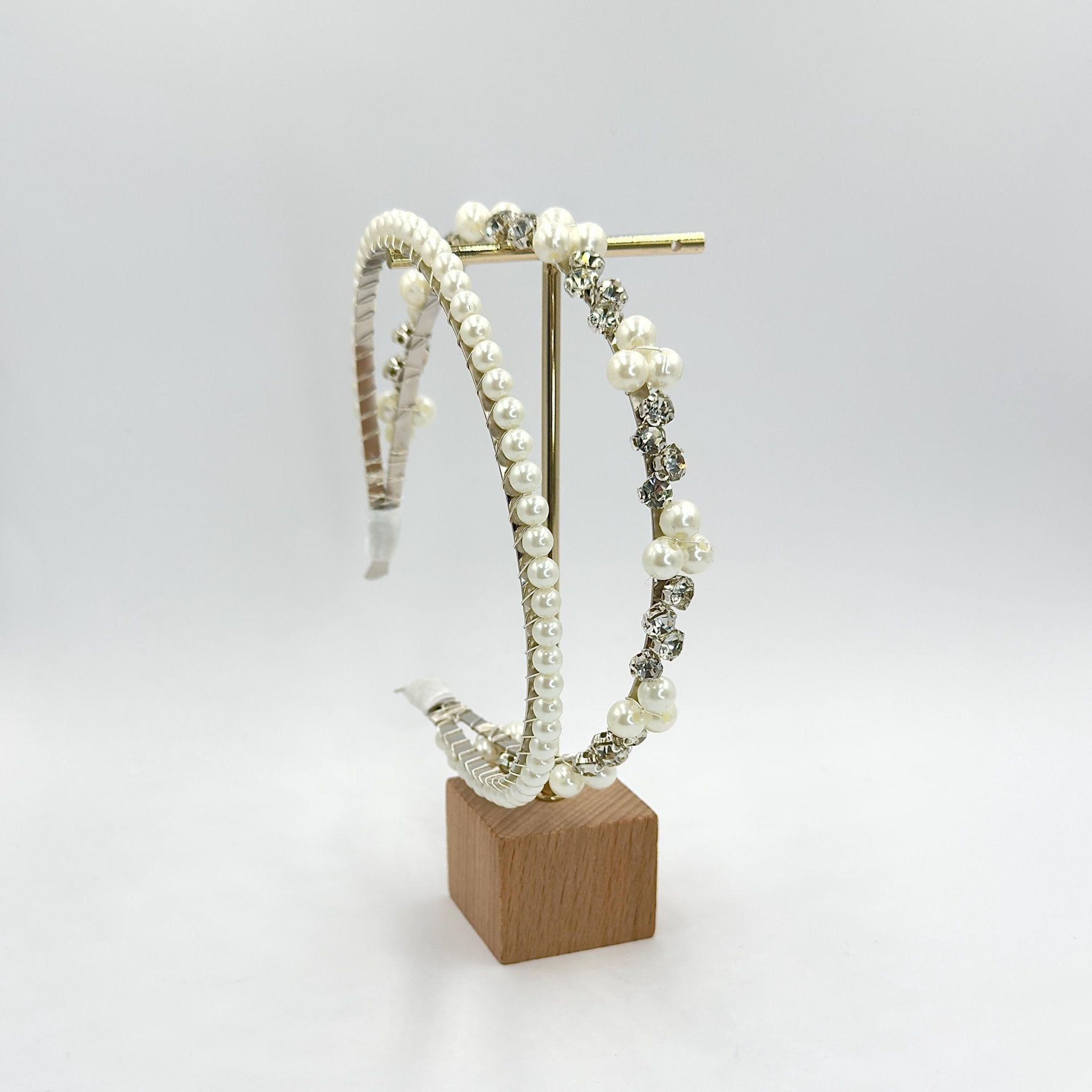 Braut Haarreif Kristall Perlen Draht Haarband Haarschmuck - AVYRAA BRIDAL