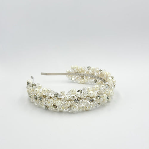 Braut Haarreif Kristall Perlen Draht Haarband Haarschmuck - AVYRAA BRIDAL