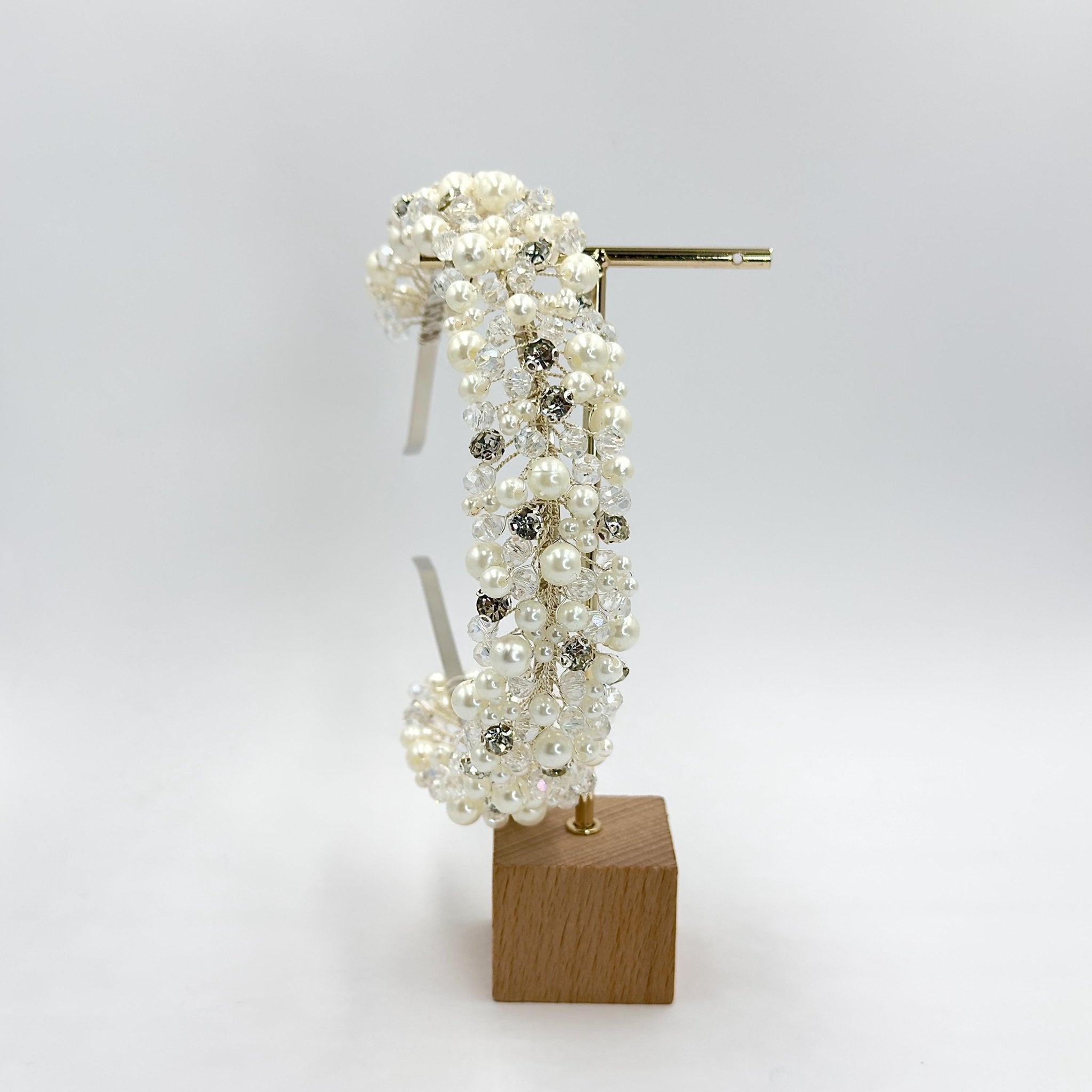 Braut Haarreif Kristall Perlen Draht Haarband Haarschmuck - AVYRAA BRIDAL