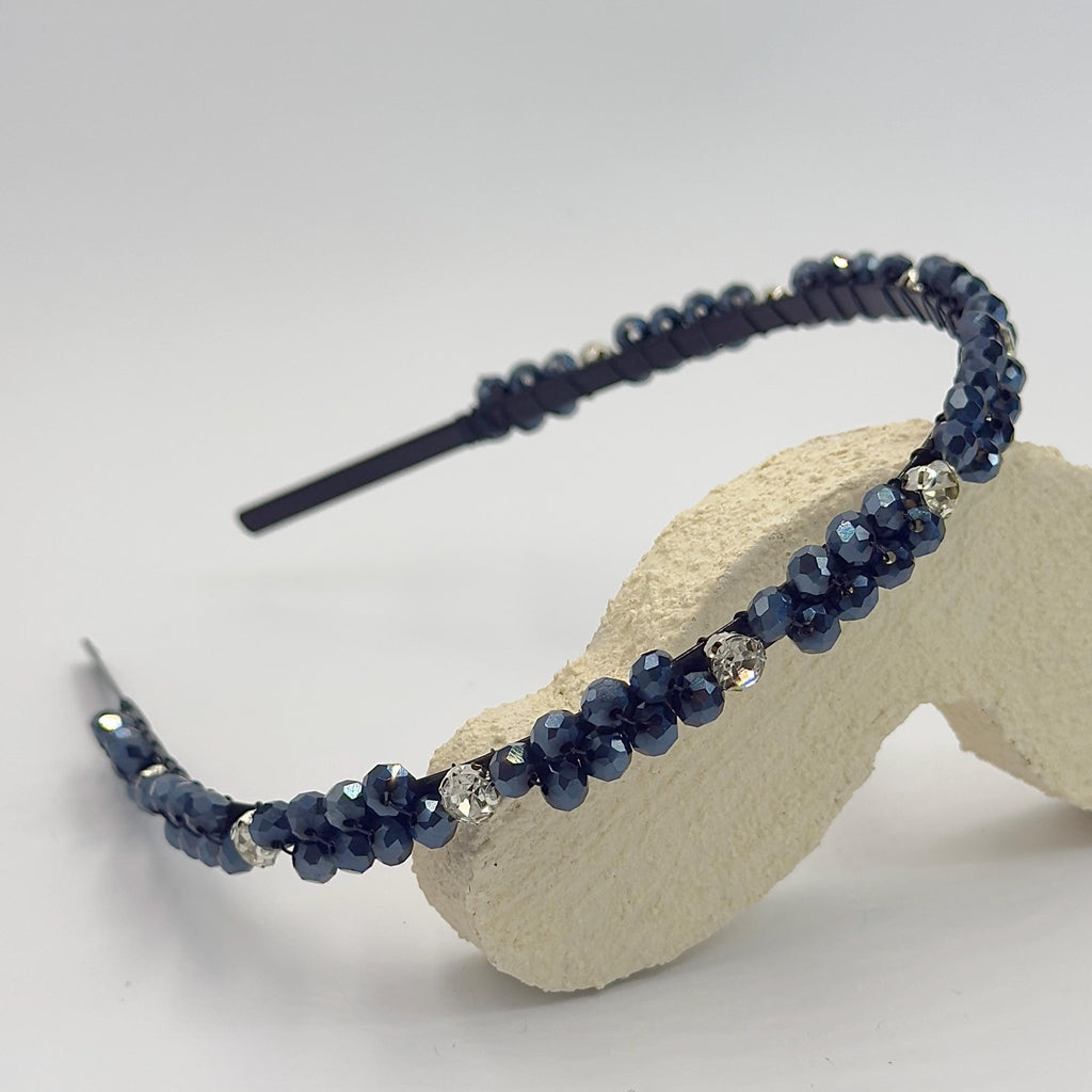 Braut Haarreif Navyblau Kristall Strass Draht Haarband Haarschmuck - AVYRAA BRIDAL