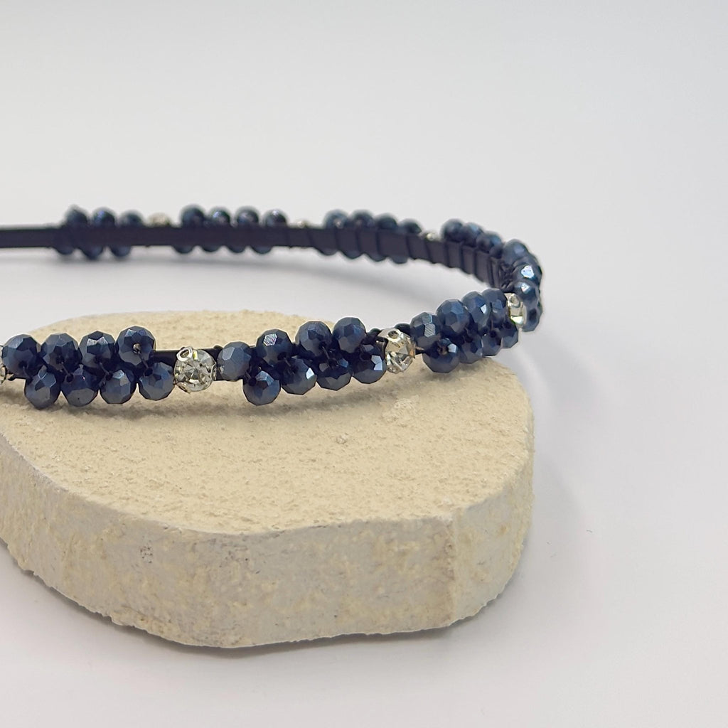 Braut Haarreif Navyblau Kristall Strass Draht Haarband Haarschmuck - AVYRAA BRIDAL