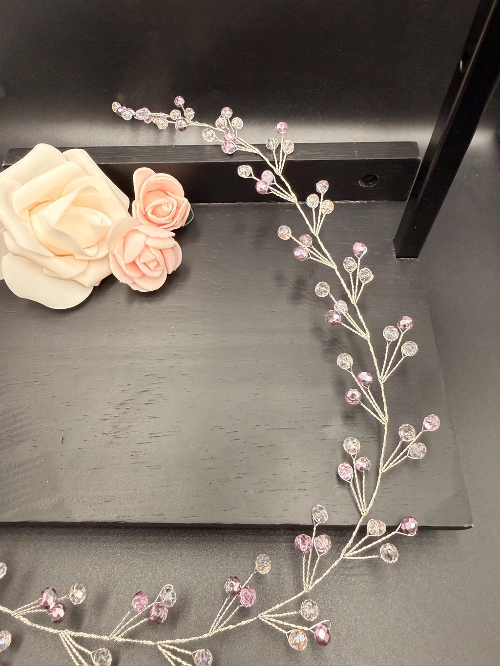 Braut Haarreif Pastellrosa Kristall Strass Draht Haarband Haarschmuck - AVYRAA BRIDAL
