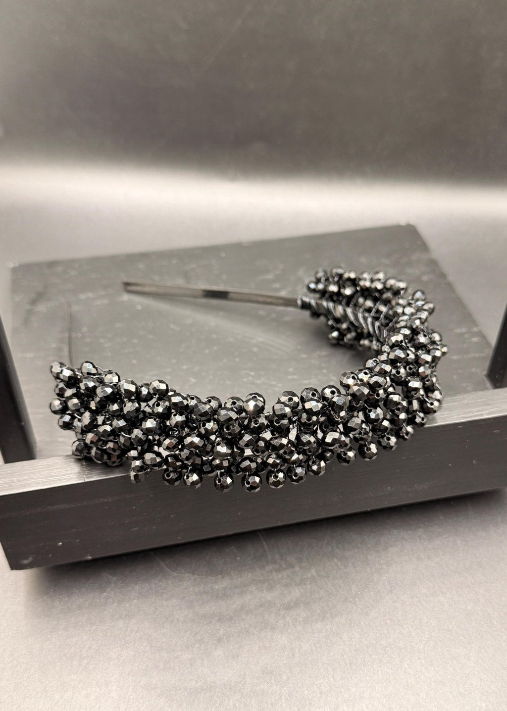 Braut Haarreif Schwarz Kristall Strass Draht Haarband Haarschmuck - AVYRAA BRIDAL