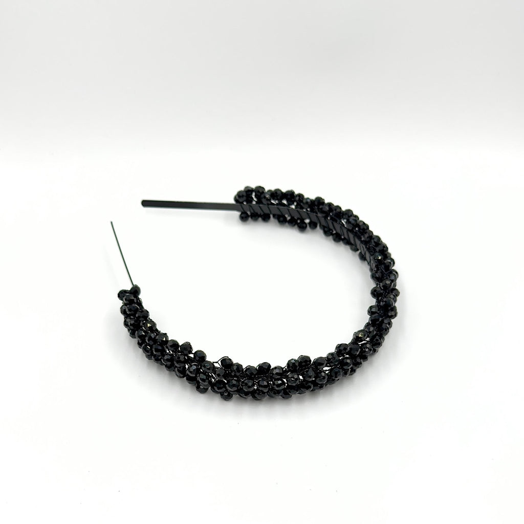 Braut Haarreif Schwarz Kristall Strass Haarband Draht Haarschmuck - AVYRAA BRIDAL
