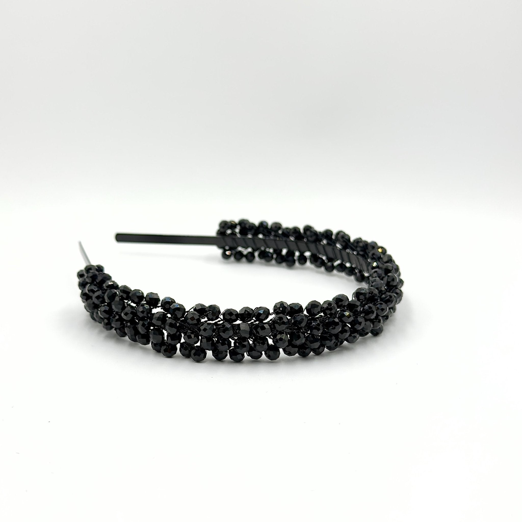 Braut Haarreif Schwarz Kristall Strass Haarband Draht Haarschmuck - AVYRAA BRIDAL