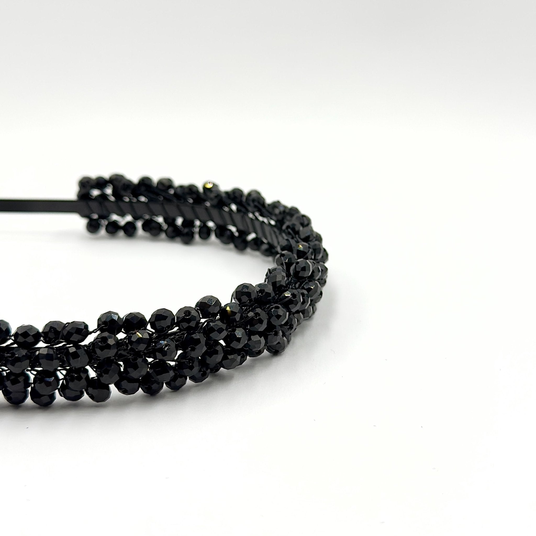 Braut Haarreif Schwarz Kristall Strass Haarband Draht Haarschmuck - AVYRAA BRIDAL