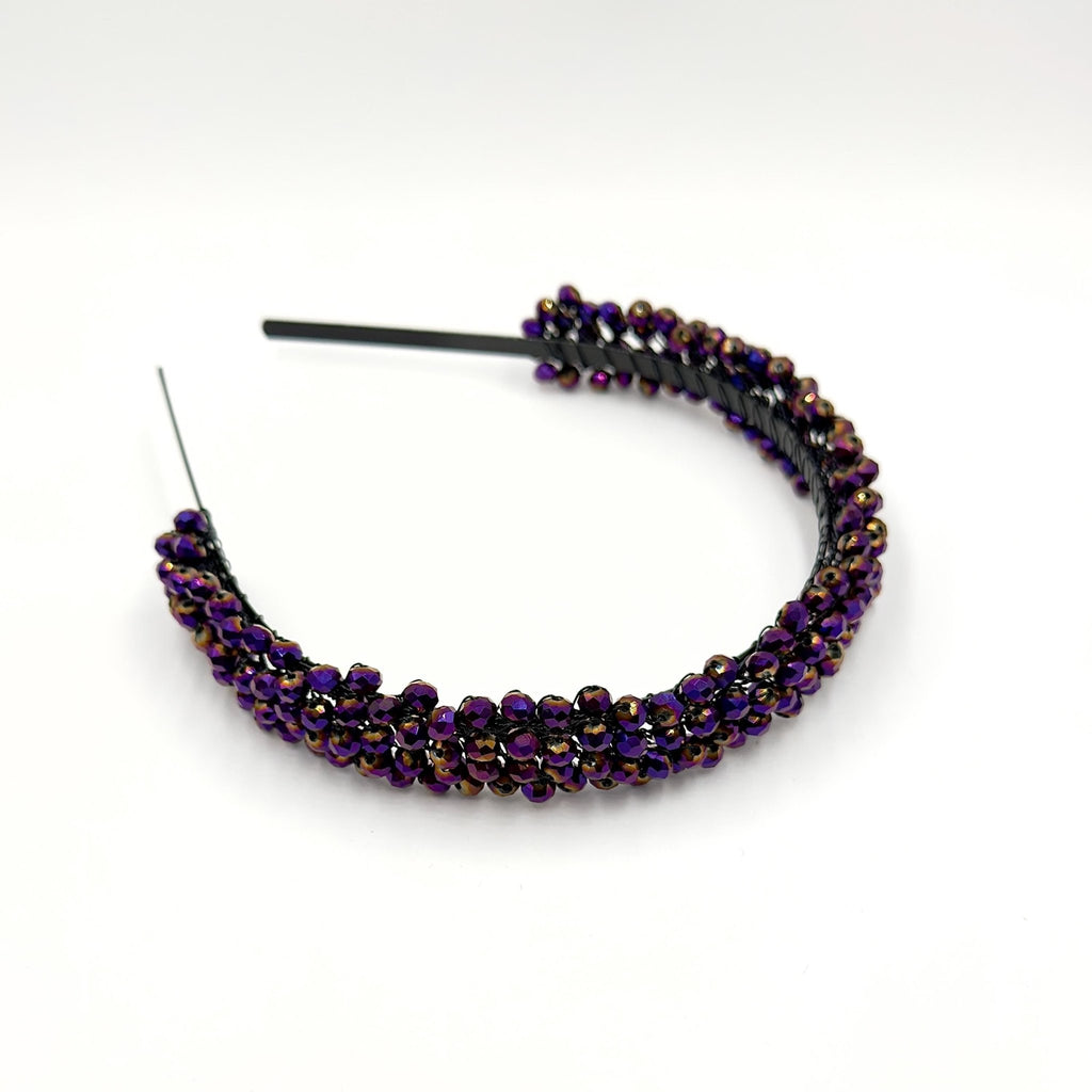 Braut Haarreif Violett Kristall Strass Draht Haarband Haarschmuck - AVYRAA BRIDAL