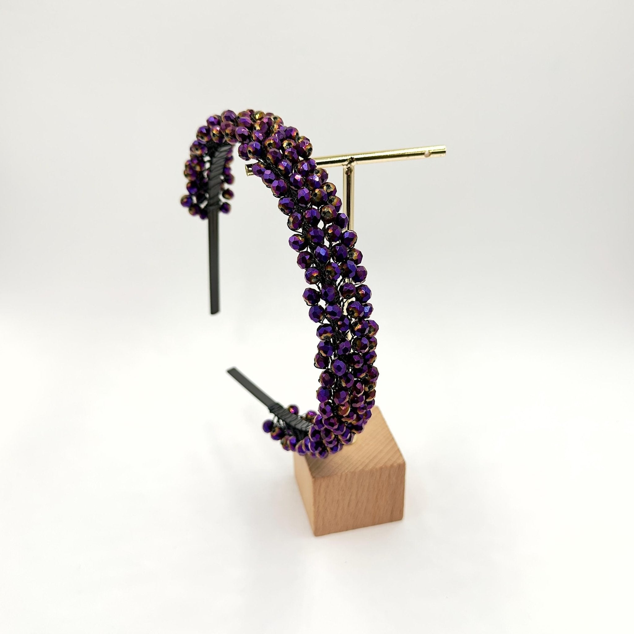 Braut Haarreif Violett Kristall Strass Draht Haarband Haarschmuck - AVYRAA BRIDAL