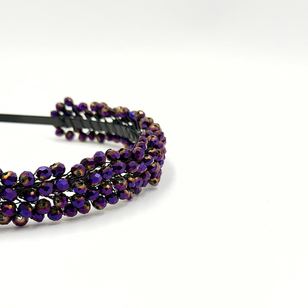 Braut Haarreif Violett Kristall Strass Draht Haarband Haarschmuck - AVYRAA BRIDAL
